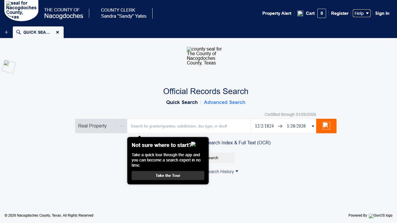 Official Record Search - Quick Search