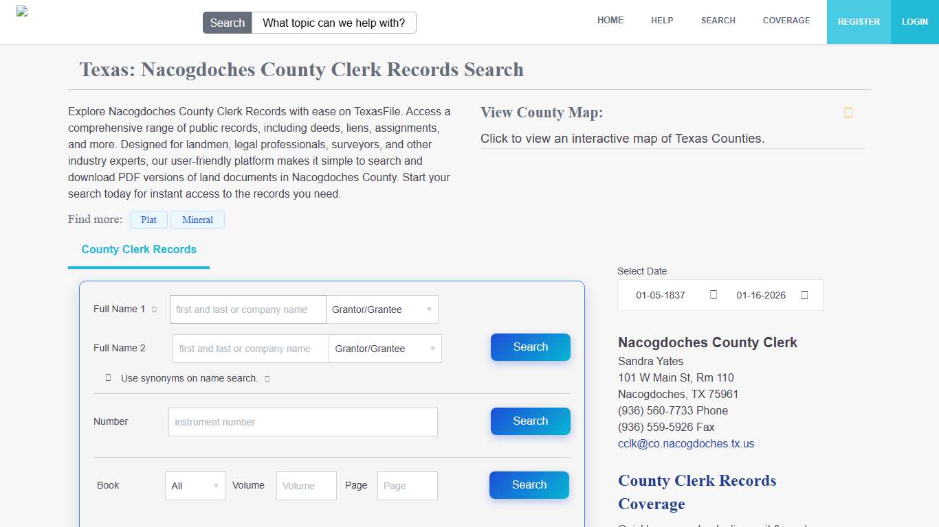 Nacogdoches County Clerk Records Search TexasFile